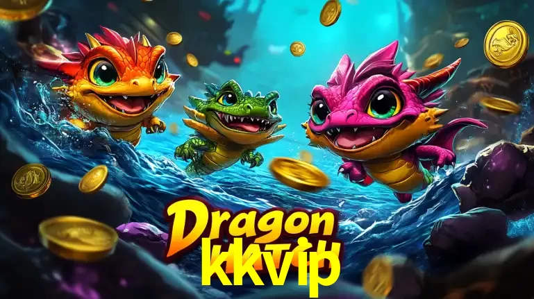 Arte promocional do jogo Dragon Hatch com três adoráveis dragões bebês nadando entre moedas de ouro, um dos slots mais divertidos para jogar no cassino kkvip.