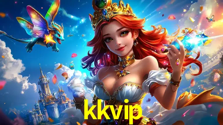 A princesa de um reino de fantasia mágico, com seu pequeno dragão, apresentando um mundo de prêmios encantados nos jogos de caça-níqueis do cassino kkvip.